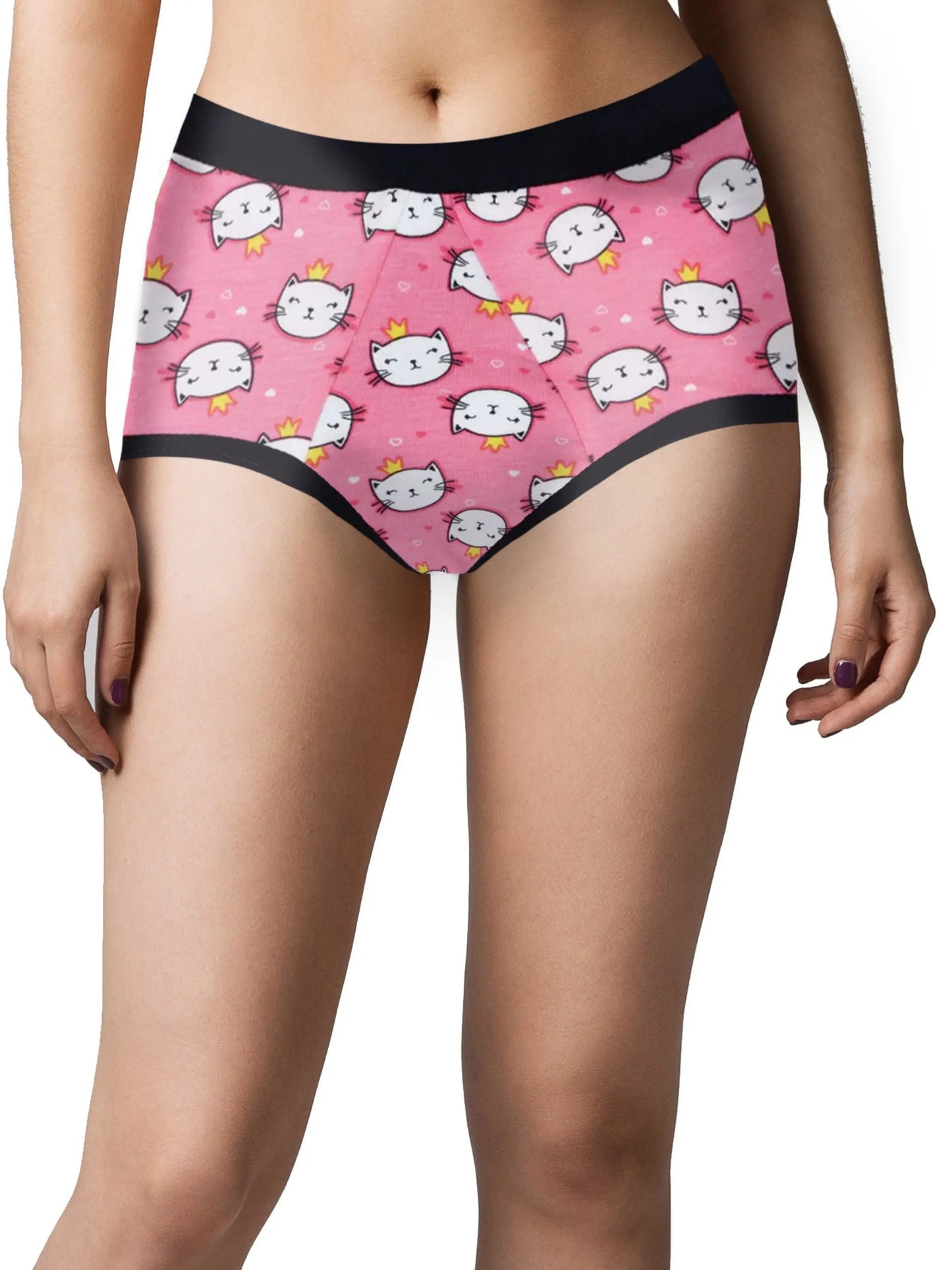 Period Panties | No Pad Needed | Rash Free | Leakproof | Reusable | Cat Print Period Panty