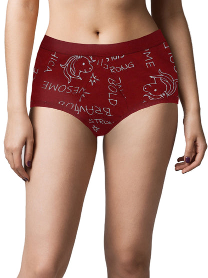 Period Panties | No Pad Needed | Rash Free | Leakproof | Reusable | Printed Maroon Period Panty