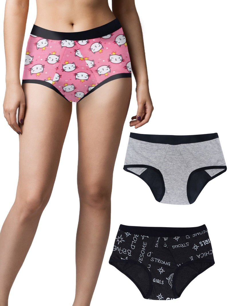 Period Panties | No Pad Needed | Rash Free | Leakproof | Reusable | Solid & Printed Period Panty