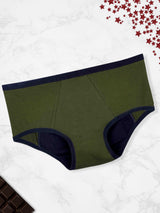 Period Panties for Young Women | No Pad Needed | Rash Free | Leakproof | Reusable | Pack of 1 Olive Green Period Panty