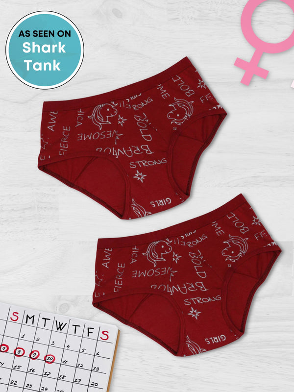 Period Panties | No Pad Needed | Rash Free | Leakproof | Reusable | Printed Maroon Period Panty