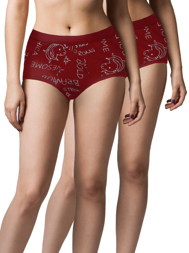 Period Panties | No Pad Needed | Rash Free | Leakproof | Reusable | Printed Maroon Period Panty