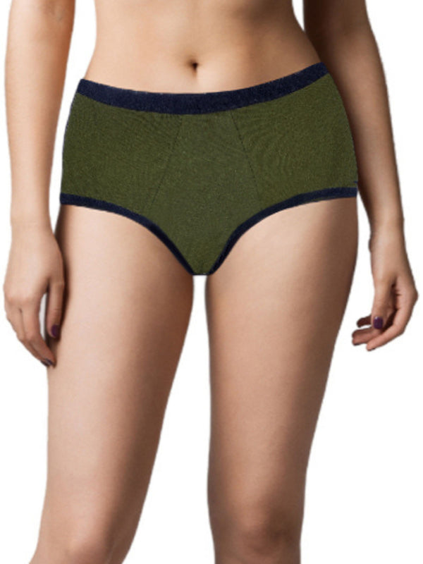 RASH FREE OLIVE GREEN PERIOD PANTIES | NO PAD NEEDED | LEAKPROOF | REUSABLE