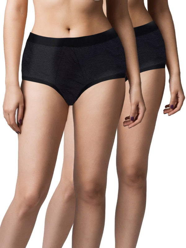 Dark Grey Reusable Period Underwear with Antimicrobial Lining - Leakproof & Pad-Free