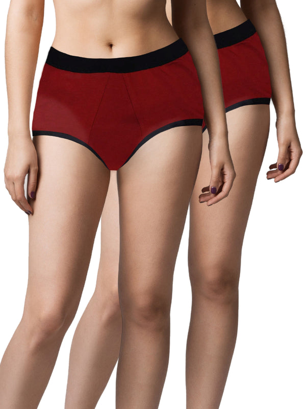 Maroon Period Underwear with Antimicrobial Lining - Leakproof, Reusable & Pad-Free