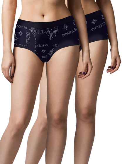 Reusable Metallic Navy Blue Period Underwear with Antimicrobial Lining - Leakproof & Pad-Free