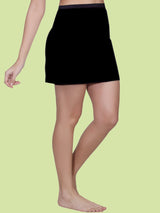 Mid Rise Short Inner Skirt Slip | Full Coverage & Comfortable Fit | Black