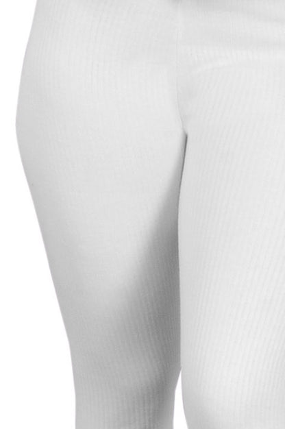 Regular Fit Warm Thermal Leggings | White Winterwear For Young Women | Set of 1