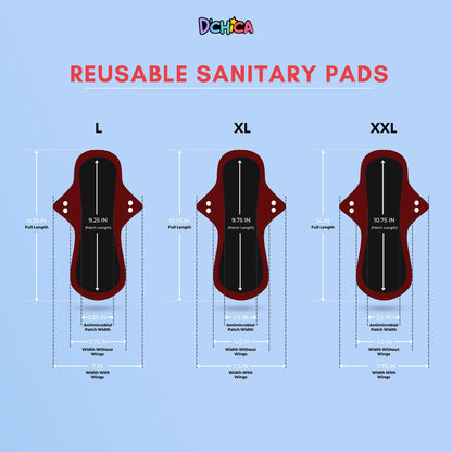 REUSABLE SANITARY PADS | COTTON CLOTH PADS WITH ANTIMICROBIAL LINING |RASH-FREE & SKIN-FRIENDLY