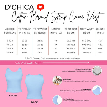 Size Chart of Camisole 