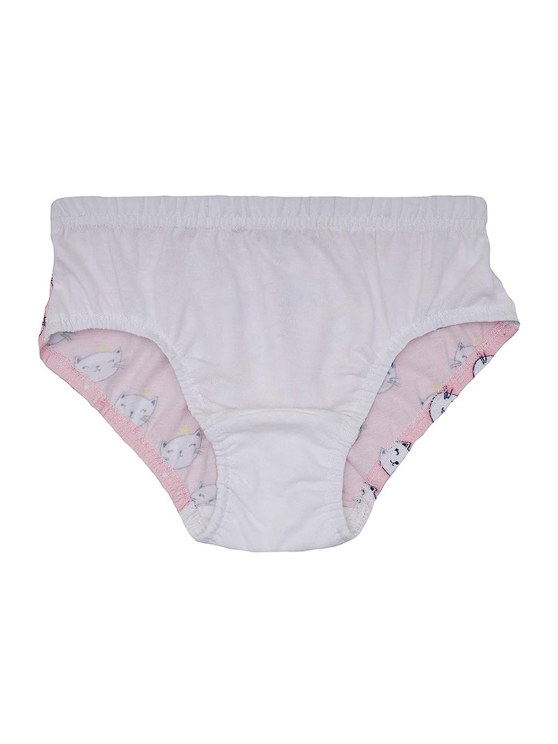 Cotton Hipster Panties | Breathable | Elasticated Waistband | Kitty & Bunny Printed Briefs Pack of 2 - D'chica