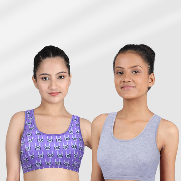 Buy DChica Uniform Bras for Women & Girls, Graphic Printed Cotton