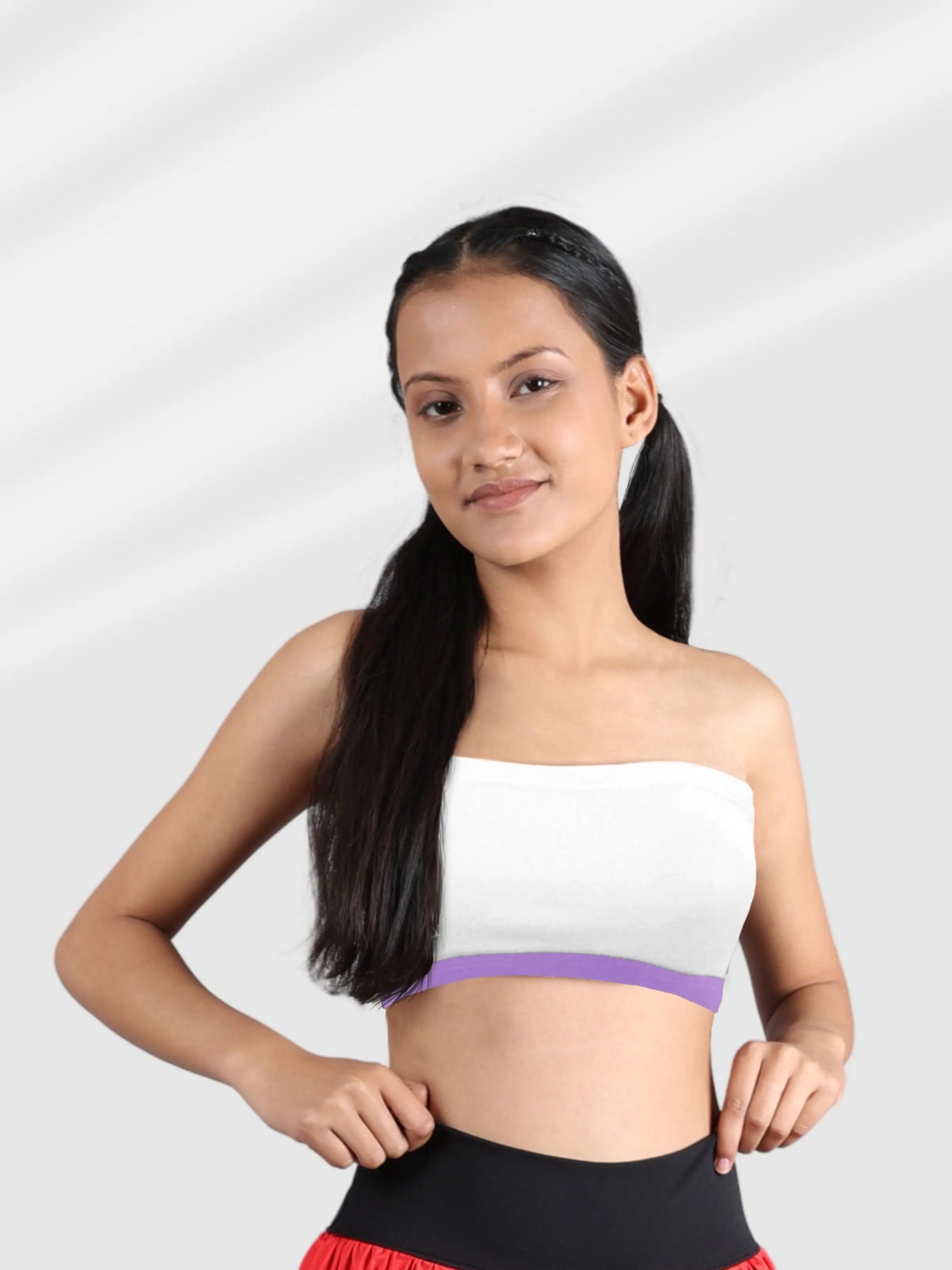 Double-Layer Cotton Tube Bras | Non-Padded Strapless Bra | Solid White
