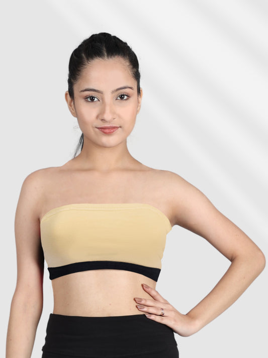 Double-Layer Cotton Tube Bras | Non-Padded Strapless Bra | Solid Bra