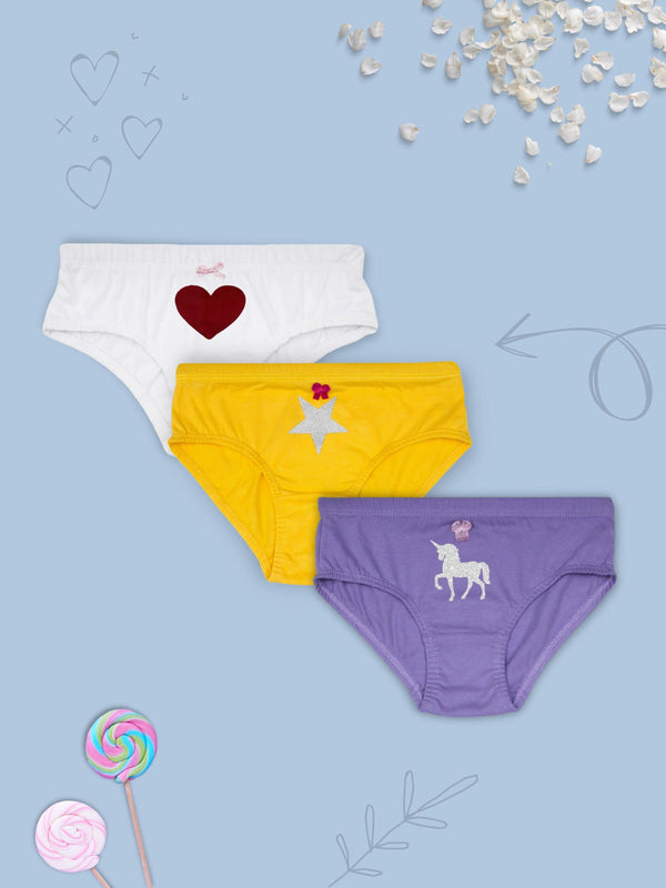Buy D'chica Set Of 4 Bright Color Panties For Girls online