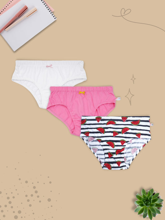 Panties in Watermelon Red & Black - 2 Solids