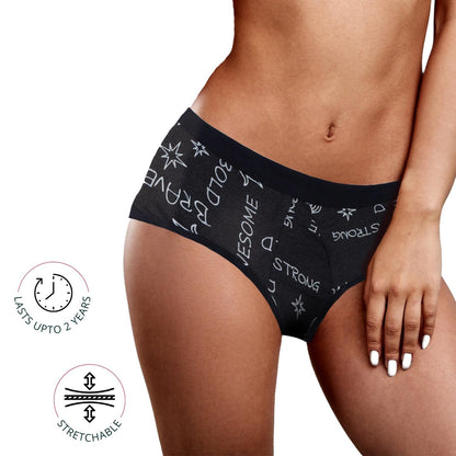 D'chica Pack of 2  Eco-Friendly Anti Microbial Lining Period Panties For Teenagers No Pad Required, Dark Grey & Grey - D'chica