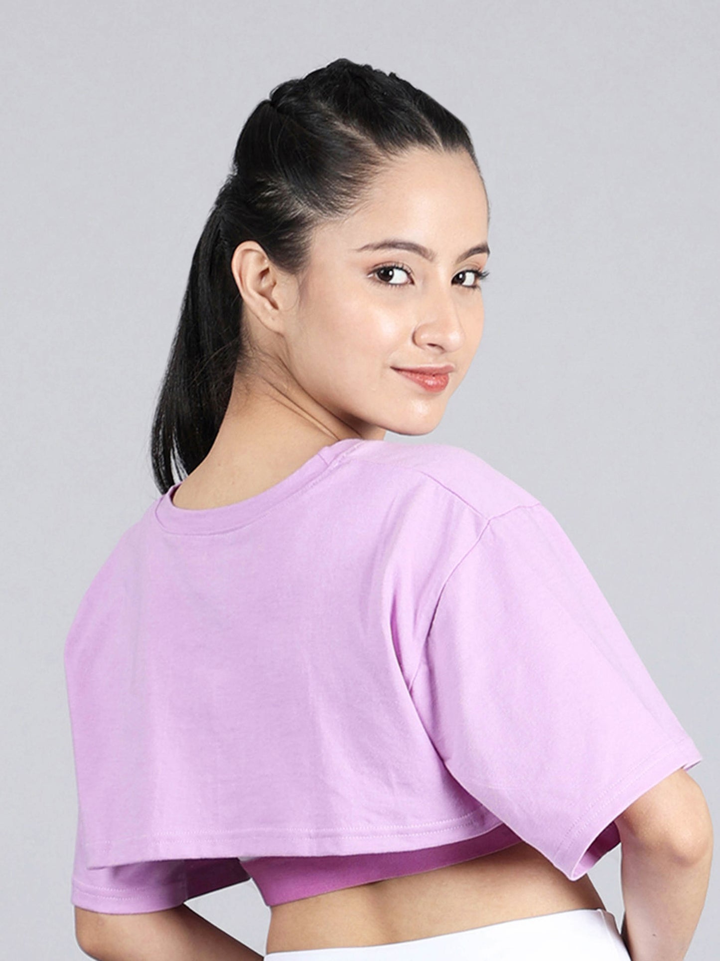 Bust Cut Sports Crop Top | Purple Activewear Pack Of 1 - D'chica