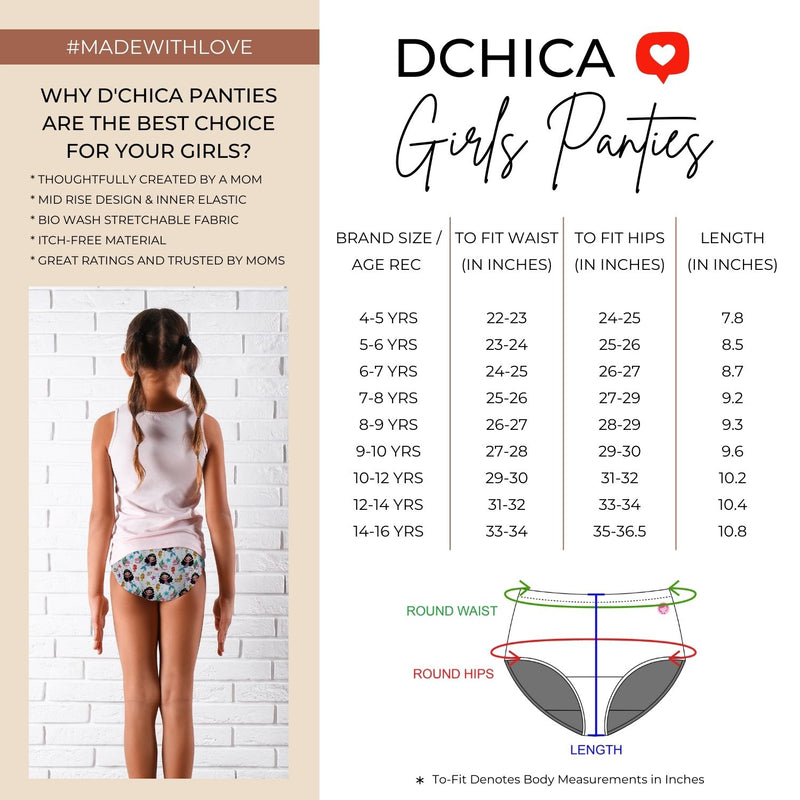 Buy DChica Printed Cotton Panties for Women & Girls, Comfortable Mid-Waist  Hipster Panty with Stretchable Soft Inner Elastic